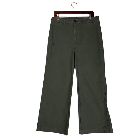 GAP High Rise Stride Ankle Pants Women’s Size 14 Olive Green Wide Leg Chino - Picture 3 of 10